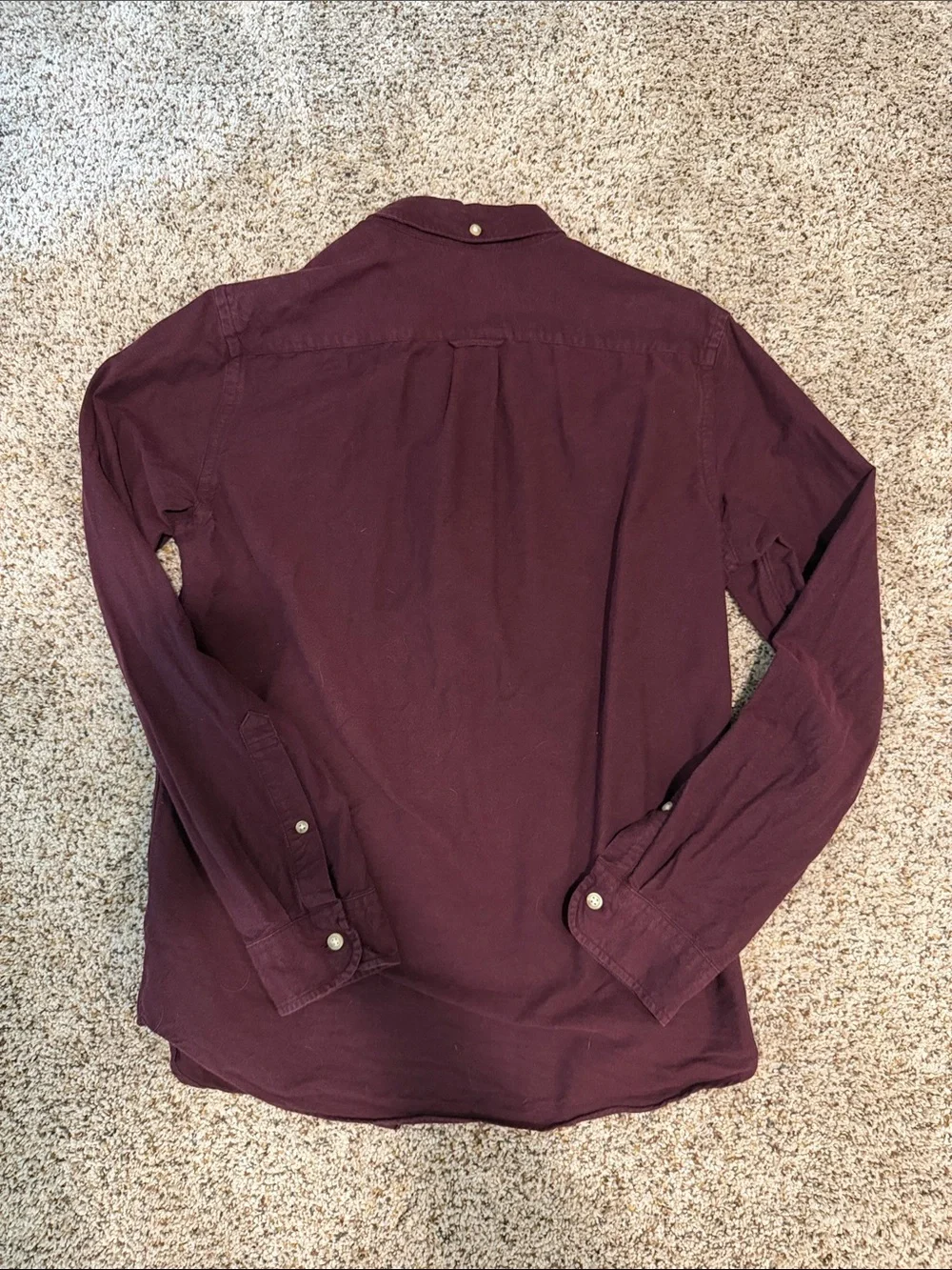 J. Crew Men's Burgundy slim Button-Down Shirt. Size small